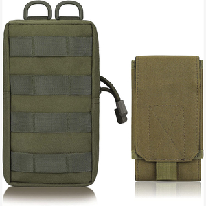 2-Pack Tactical Molle Pouches Compact Utility EDC Waist Bag Pack Belt Phone Pouch