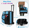 Custom logo Large Capacity 2 Balls Separate Shoe Compartment Trolley Bowling Ball Duffel Bag Bowling Bag with Wheel