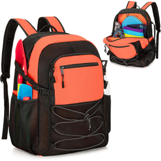 Durable Athletic Gym Sports Workout Pool Bag Mesh Beach Backpack Swim Gear Bag