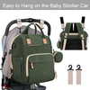 Foldable Baby Bed Backpack with USB Port and Stroller Straps Multifunctional Nappy Diaper Travel Duffle Bag
