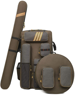 Fishing Tackle Backpack Large Storage Waterproof 3-in-1 Set Multifunctional Shoulder Fishing Backpack 