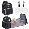 Custom Stylish Baby Bag with Folding Crib for Moms and Dads Portable Bassinet Diaper Bag Backpack