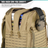 Laser Cut Style MOLLE Tactical Range Bag Backpack with Built-In Weather Resistant Rain Cover