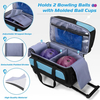 Custom logo Large Capacity 2 Balls Separate Shoe Compartment Trolley Bowling Ball Duffel Bag Bowling Bag with Wheel