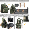 Foldable Baby Bed Backpack with USB Port and Stroller Straps Multifunctional Nappy Diaper Travel Duffle Bag