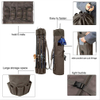 Durable Canvas Fishing Rod & Reel Organizer Bag Travel Carry Case Bag- Holds 5 Poles & Tackle