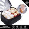 Custom Printed Portable Dual Compartment Lunch Bag Insulated Leakproof Cooler Bag Tote with Shoulder Strap
