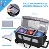 Wholesale Large Sports Duffel Bag Retractable Handle Extends 3 Ball Roller Bowling Bag with Lockable Button
