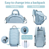 4 In 1 Airline Friendly Multi-Compartment Sports Holdall Backpack Duffel Bag Gym Bag with Wet Pocket & Shoe Compartment