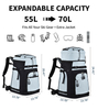 2026 Fashionable 55L-70L Expandable Ski Boot Bag Ski Backpack with Helmet Compartment