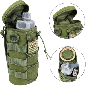 Tactical Backpack Attachment Pouches for 32oz Hydration Carrier Sports Water Bottle Holder
