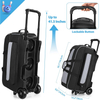 Wholesale Large Sports Duffel Bag Retractable Handle Extends 3 Ball Roller Bowling Bag with Lockable Button