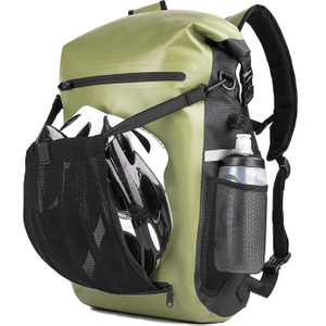 3 in 1 Tarpaulin Outdoor Bike Backpack Shoulder Pack Bicycle Pannier Bag with Hidden Helmet Cover