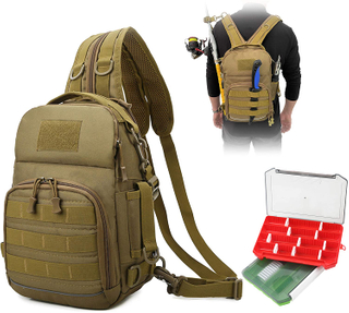  BSCI Fishing Backpack,Fishing Tackle Backpack,Equipped with Two Combinable Fishing Tackle Boxes
