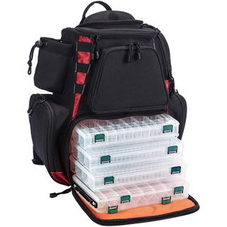  Custom Factory Price Fishing Tackle Backpack with 4 Trays Large Waterproof Fishing Tackle Bag