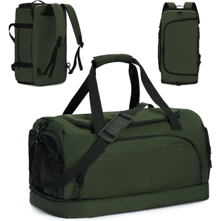 4 in 1 Comfortable 45L Sports Travel Duffel Bag Weekender Backpack Workout Overnight Backpack Gym Bag with Wet Pocket