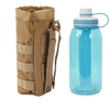 Drawstring Molle Water Bottle Holder with Mesh Bottom for Outdoor Sports Tactical Hydration Carrier Bag