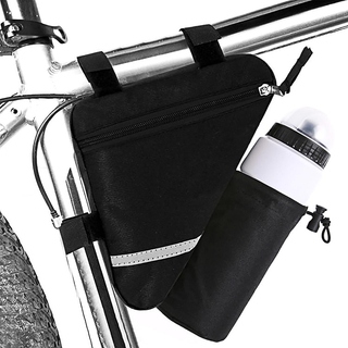 Ultralight Reflective Bicycle Triangle Frame Bike Bag Lightweight Frame Kettle Bag with Water Bottle Pouch