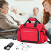 Home Health Nurse Bag Empty, Portable Medical Supplies Shoulder Bag for Hospice, Home Visit, Nursing Students Red