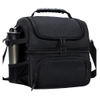 Custom Printed Portable Dual Compartment Lunch Bag Insulated Leakproof Cooler Bag Tote with Shoulder Strap