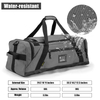 90L Polyester Water Repellent Duffle BagWeekend Backpack Fitness Bag with Back Flap Pocket & Lockable Zipper
