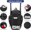 New Design Large Capacity Sports Training Backpack Baseball Bag Baseball Equipment Bag with Separate Helmet Compartment 