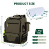 New Design 43L Large Durable Green Fishing Tackle Backpack Fly Fishing Backpack With Rod Holder