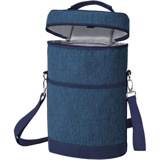 2022 Newly Reusable Insulated Wine Cooler Bag for Travel Picnic Beach 2 Bottle Wine Tote Carrier