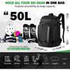 2022 New Design 50L Padded Ski Bag Snowboard Boot Bag with Drain Holes Large Capacity Water-Resistant Ski Travel Bag