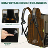 New Design 43L Large Durable Green Fishing Tackle Backpack Fly Fishing Backpack With Rod Holder