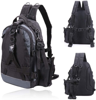 Fishing Tackle Backpack Sling Bag with Rod Holder Tackle Box Backpack Fly Fishing Sling Pack 