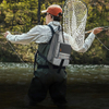 Versatile Storage Fly Fishing Sling Pack Fishing Tackle Storage Shoulder Bag with Net Holder