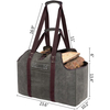 Sturdy Log Carrying Bag Fireplace Stove Accessories Bag for Camping BBQ Waxed Canvas Firewood Logs Holder