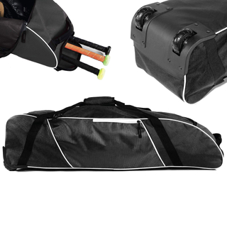 Youth Adults Improved Storage Rolling Baseball Bag Baseball Bat Bag Baseball Roller Bag with Wheels