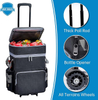 Durable Multifunctional 72-Can Large Rolling Cooler Bag Insulated Soft Cooler Bag with Detachable Wheels