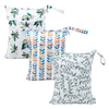Fashion Washable Baby Travel Beach Gym Bag Waterproof Reusable Wet Dry Bags for Baby Wet Cloth Diapers 3 Pack