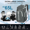 Wholesale Custom Logo 65L Waterproof Ski Bag Travel Backpack Snowboard Boot Bag for Skis Snowboard Helmet